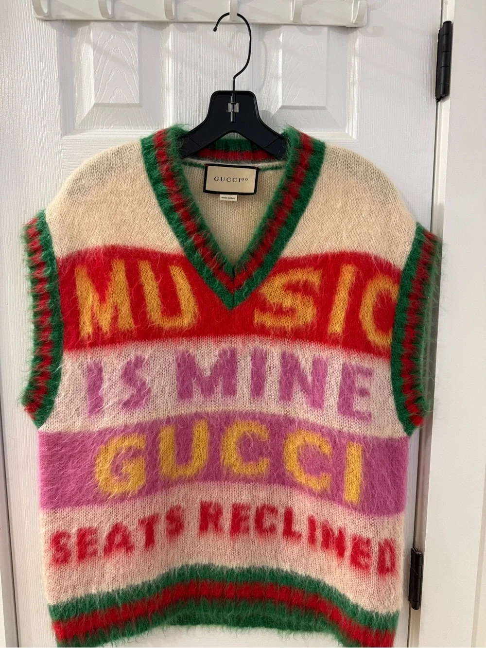 Gucci 100 Music Is Mine Mohair Knit Vest Size S